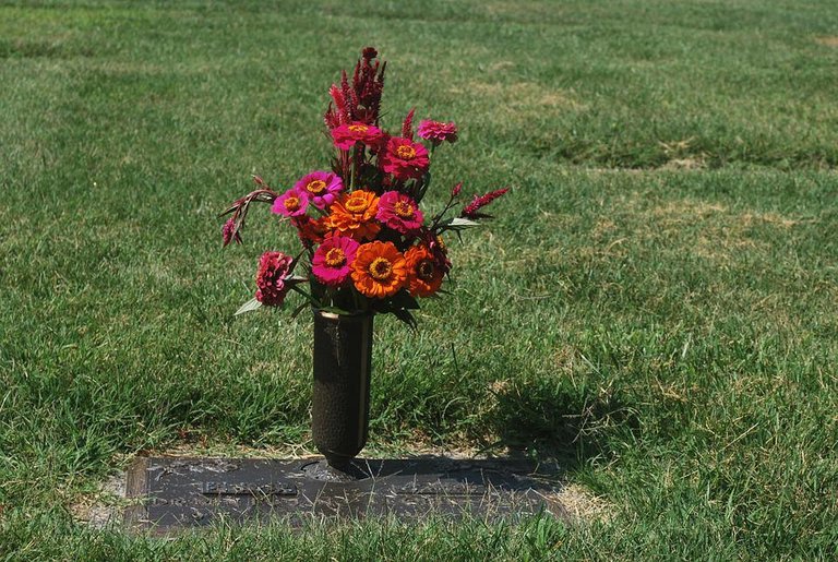 Flowers at the cemetery