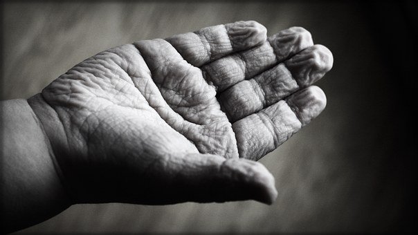 Children, Hand, Creasy, Open, Wrinkles