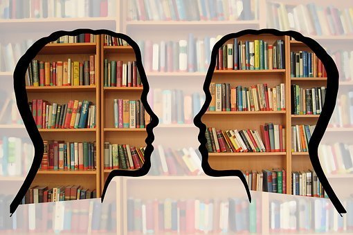 Silhouette, Head, Bookshelf, Knowledge