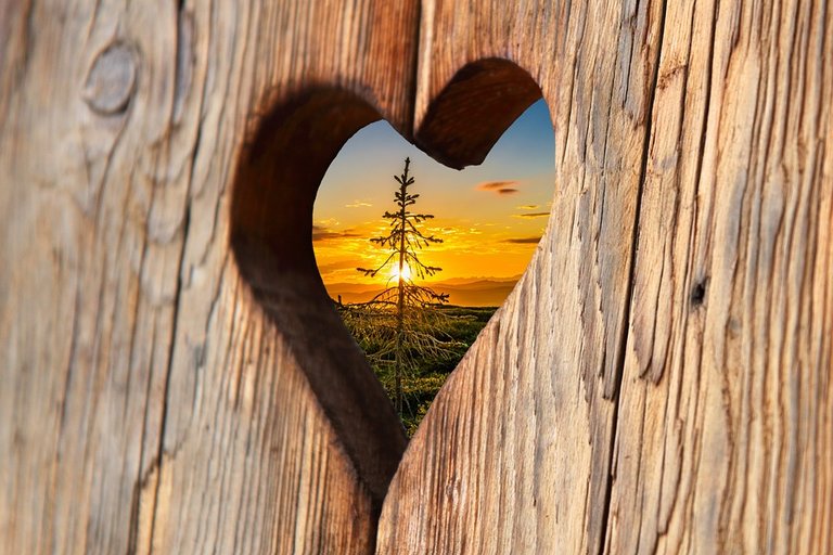 Heart, Wood, Love, Sunset, Romantic, Wooden Structure