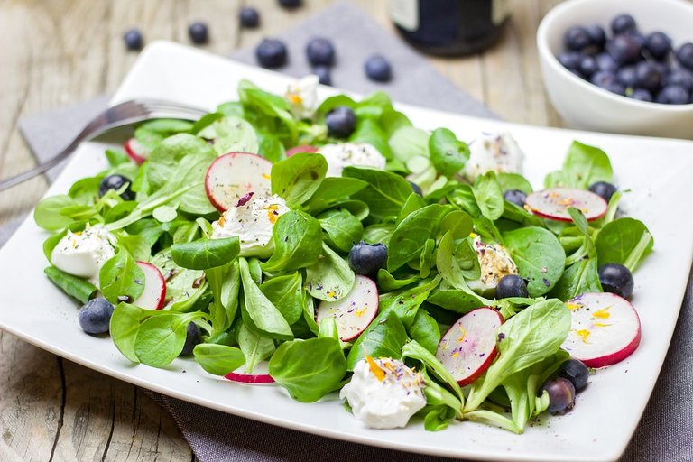 Salad, Spring, Radishes, Blueberries, Lamb'S Lettuce