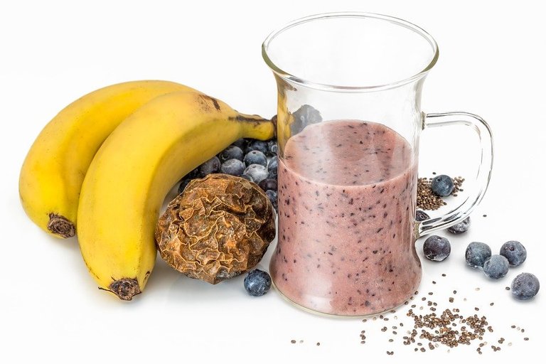 Smoothie, Blueberry, Banana, Granadilla, Chia Seeds