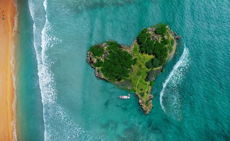 A heart shaped island.