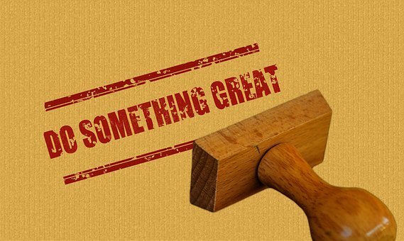 Stamp, Wood, Do Something Great, Saying