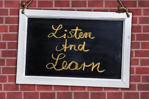 Board, Listen And Learn, Text, Quote