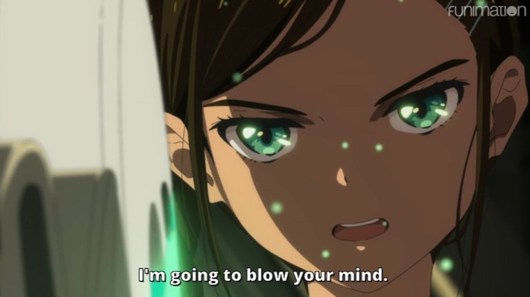 In this picture is one of the main characters telling us: "I am going to blow your mind"