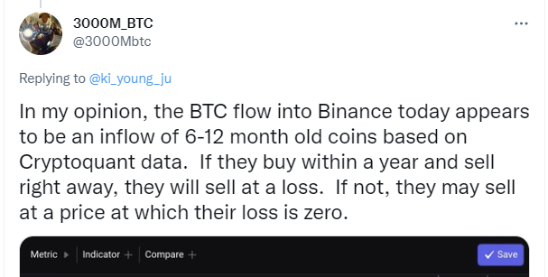 Looks like it is old Bitcoin moving onto exchanges