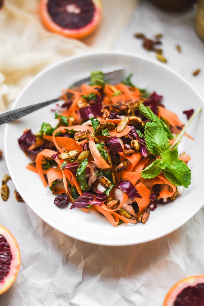 Moroccan Ribboned Carrot Raddicchio Salad + Blood Orange Dressing ..jpg