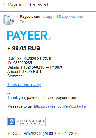 Payeer payment received from Webcoin 29th Mar 2020 Rub100.PNG
