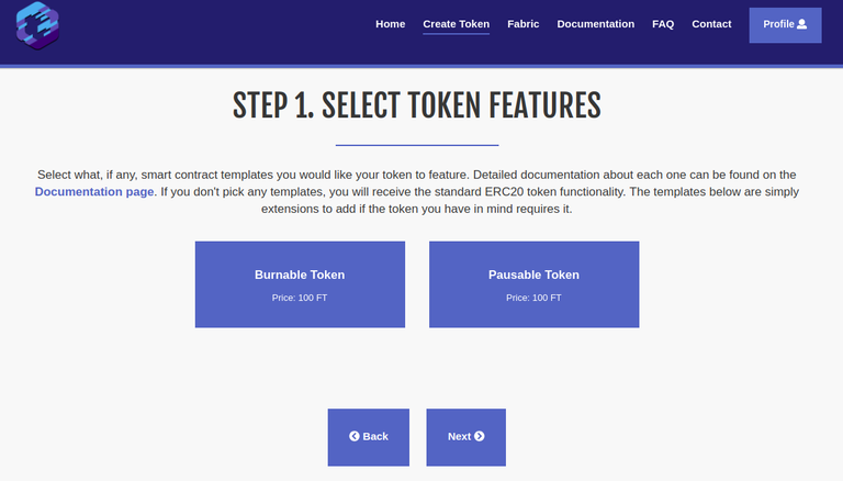 TokenGen-Create-Token-Select-Token-Features.png