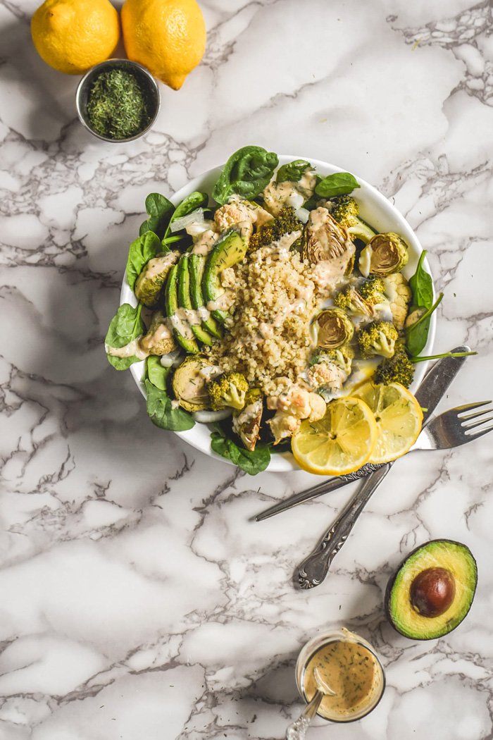 Roasted Veggie & Quinoa Salad + Tahini Lemon Sauce (Vegan+GF)-3.jpg