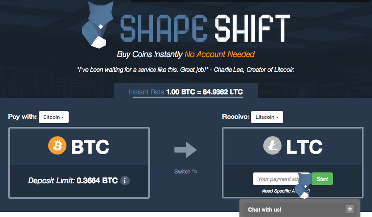 Shapeshift requires registration