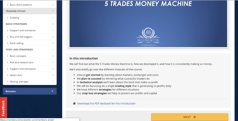 My First Impression of the "5 Trades Money Machine!"