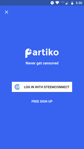 partiko-login-screen