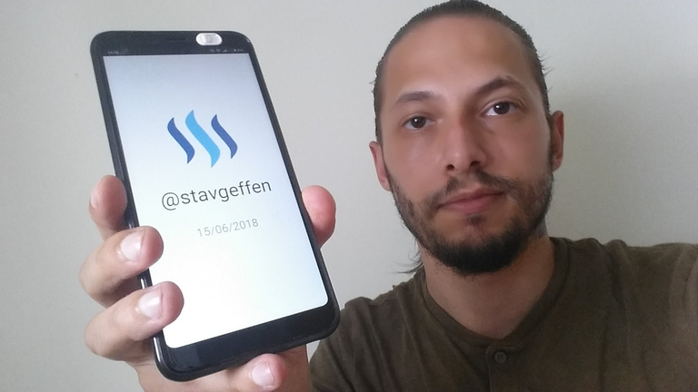 A self portrait with a digital sign for verification