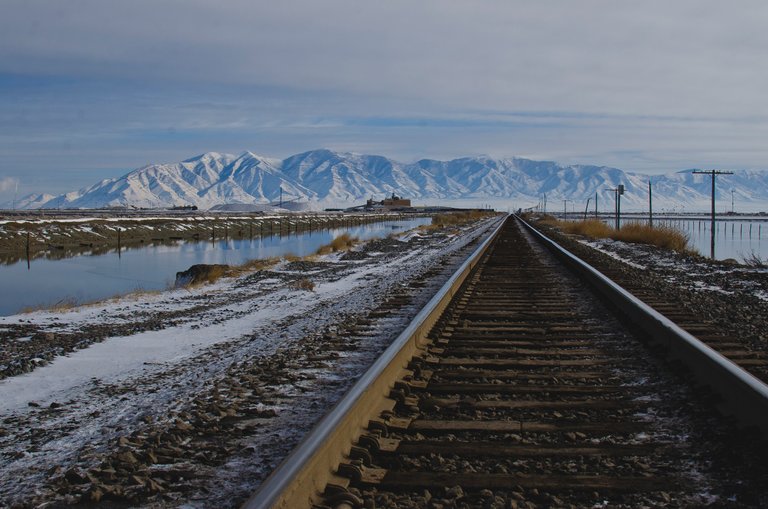 The train track down the wasteland countryside.JPG