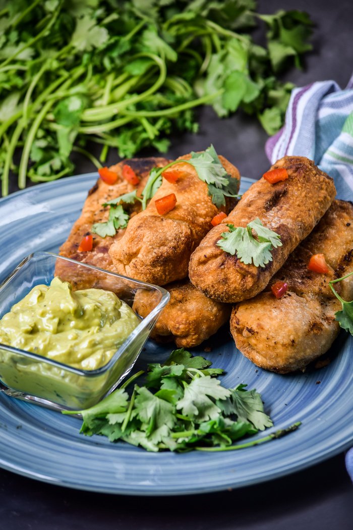 Southwest Egg Rolls and Avocado Ranch Dipping Sauce (Vegan) (3).jpg