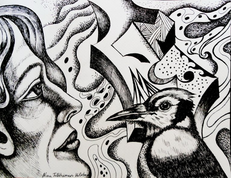 Bird Song, ink on paper, 2019, 30 x 23 cm.JPG