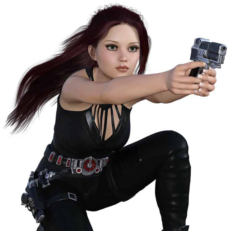 Woman fighter with gun.png