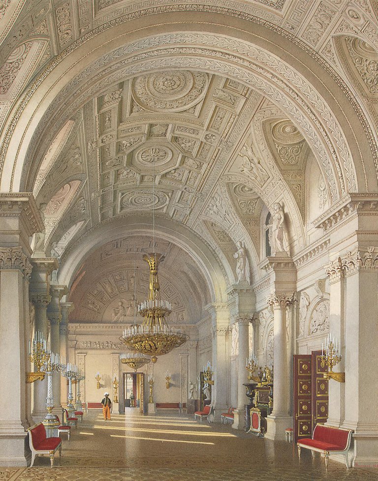 Premazzi Luigi - Interiors of the Winter Palace. The White Hall.jpg