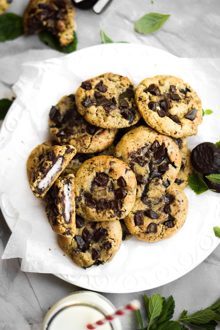 Peppermint Patty Stuffed Chocolate Chip Cookies (Vegan+GF)-2.jpg