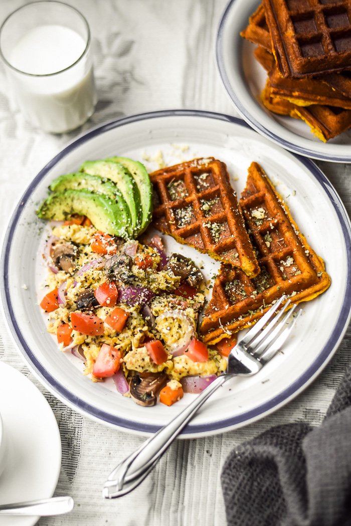 Sweet Potato -Buttermilk- Waffles + Veggie Scramble (Vegan+GF)-4.jpg