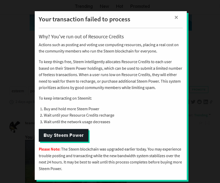 Transaction failed - Resource Credits finished-26Sep2018.png