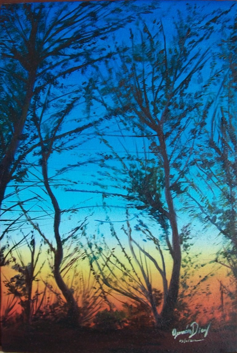 trazos y manchas en el atardecer, 30x45, oleo.jpg