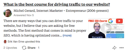 What is the best course for driving traffic to our website?