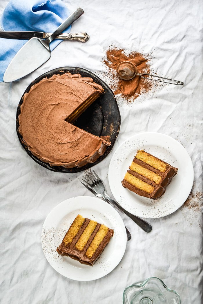 Golden Vanilla Cake + Chocolate Buttercream Frosting (Vegan)-8.jpg