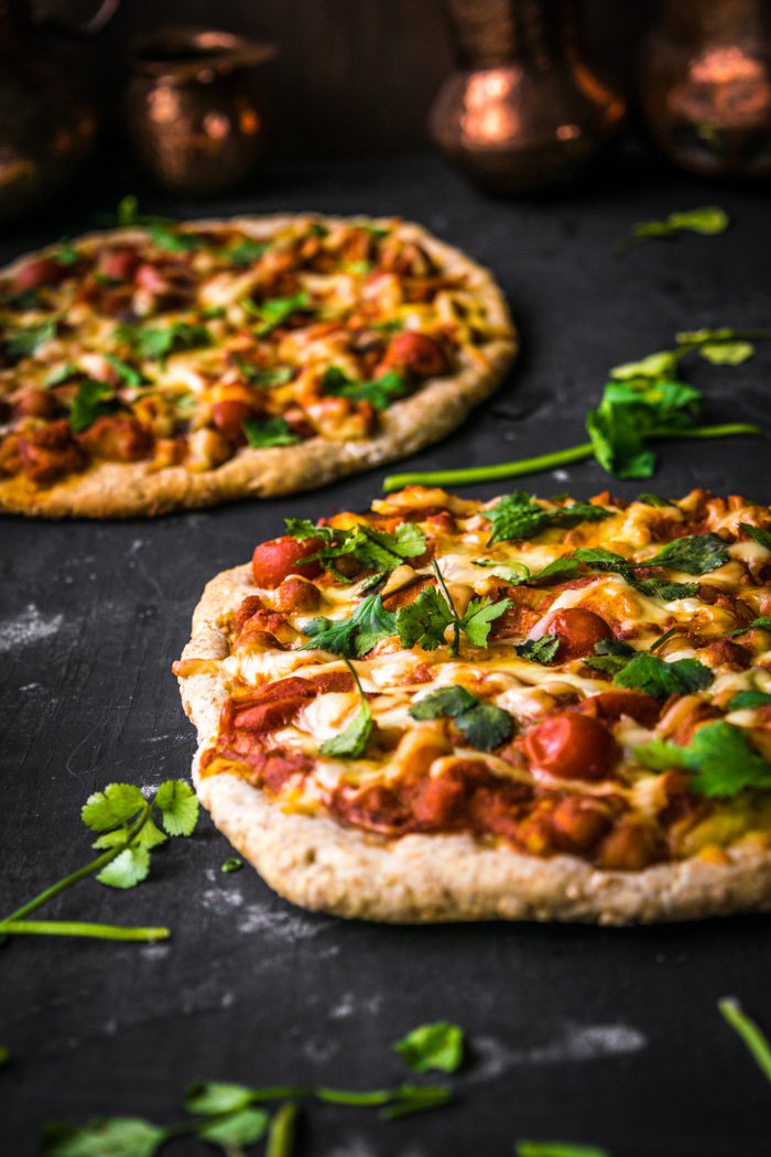 Individual Indian Tikka Masala Pizzas with Whole Wheat Crust (Vegan)-2.jpg