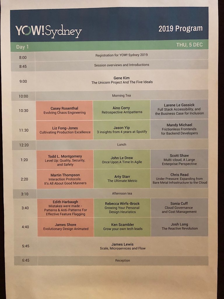 Yow! 2019 Day 1 program