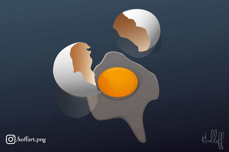 Broken Egg Vector Design 