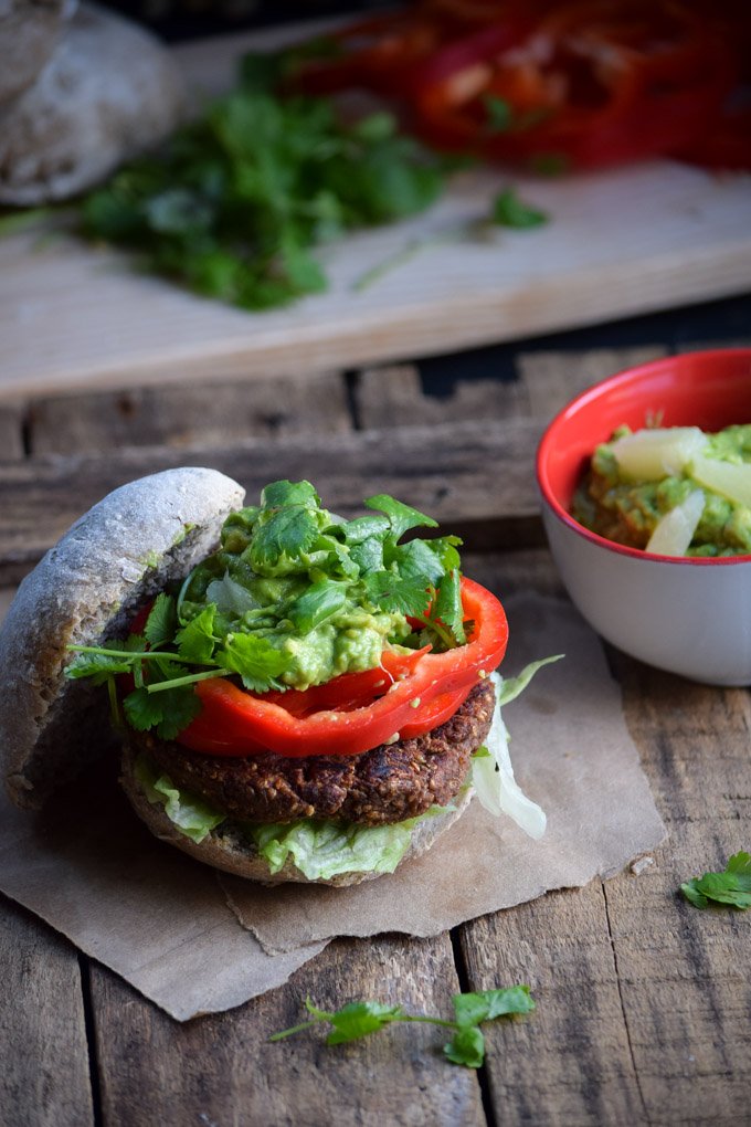 Caribbean Jerk Millet Burgers with Pineapple Guacamole,.jpg