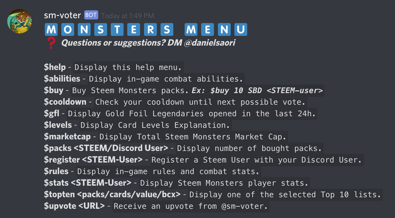 Help Menu