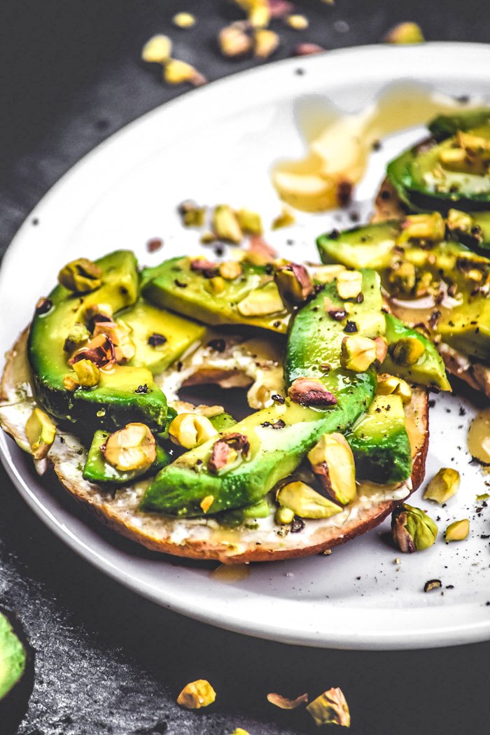 Maple Drizzled Pistachio & Avocado Bagel Toast-5.jpg