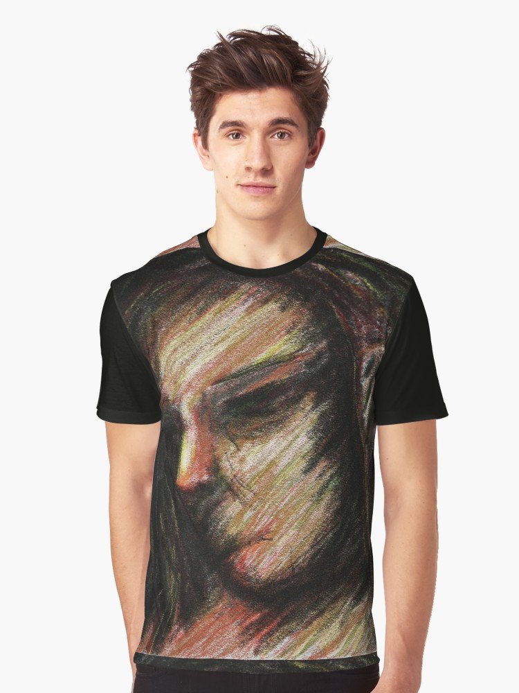 Aboriginal sketch in crayon Camisetas gráficas.jpg