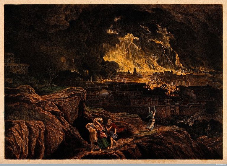 Lot_and_his_family_flee_Sodom_as_it_burns;_Lot's_wife_faces_Wellcome_V0034238.jpg
