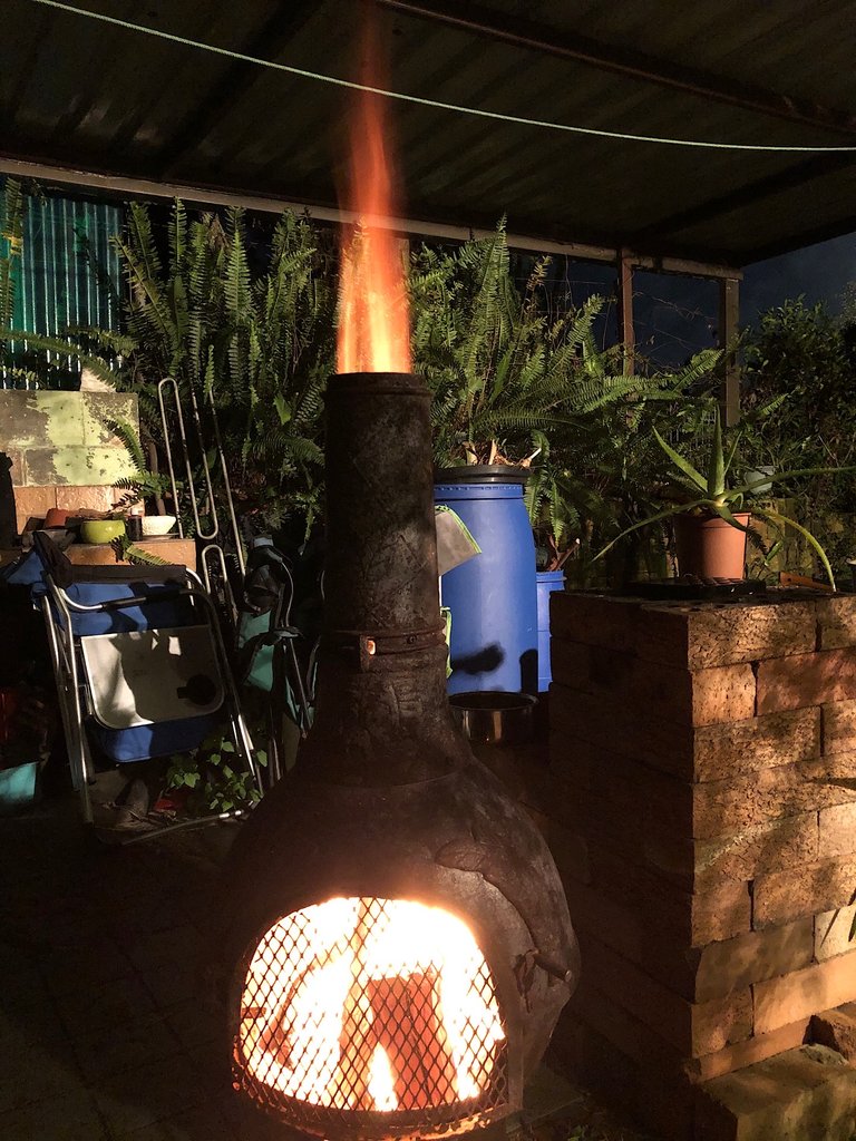 Hot flame from the Chimenea