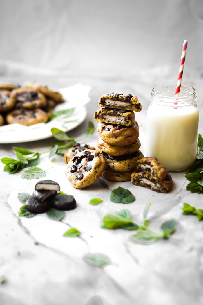 Peppermint Patty Stuffed Chocolate Chip Cookies (Vegan+GF)-4.jpg