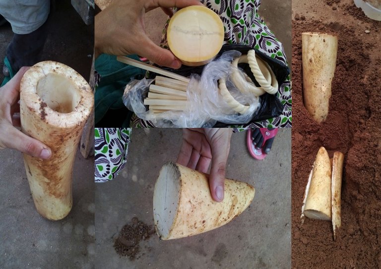 4.8 Ivory trade, illegal ivory products by trafficker, Arthur, Cameroon,2016.jpg