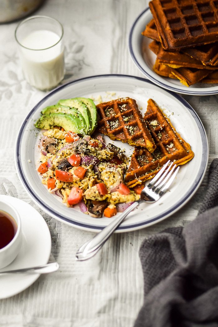 Sweet Potato -Buttermilk- Waffles + Veggie Scramble (Vegan+GF)-2.jpg