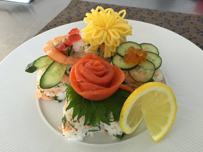 Flower Sushi seasoning with lemon juice.JPG