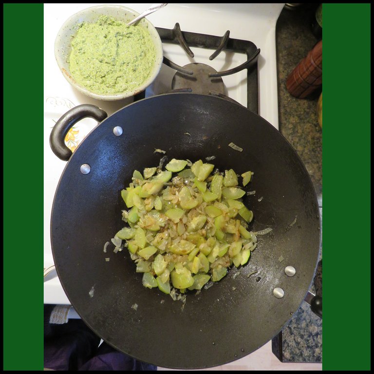 finished zoodles in wok with bowl of pesto beside.JPG