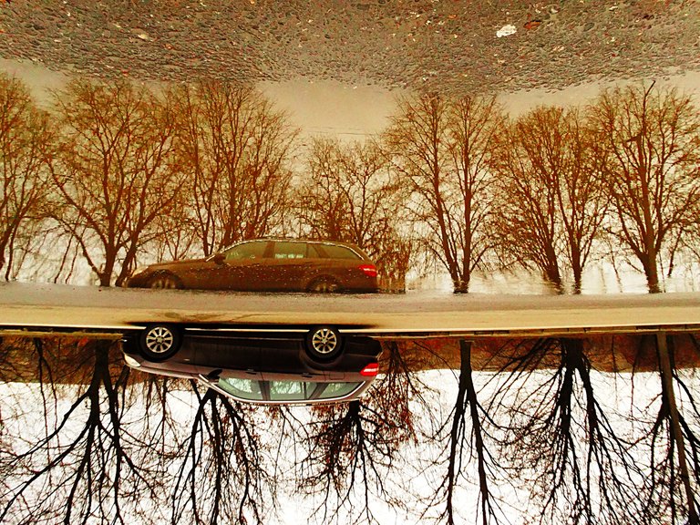 Fuss around a puddle.x vehicles.