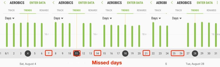 Fitness Challenge - August Report - Aerobic