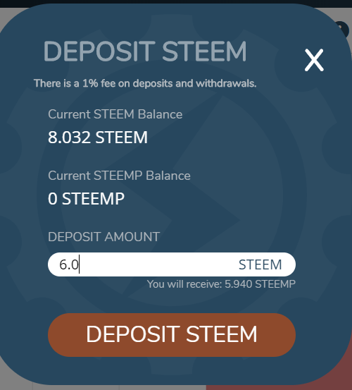 Deposit Steem