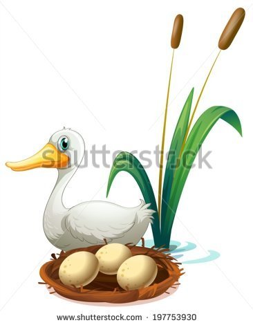stock-vector-illustration-of-a-duck-beside-the-nest-on-a-white-background-197753930.jpg