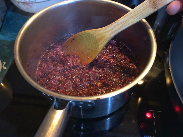Making Mulberry Jam
