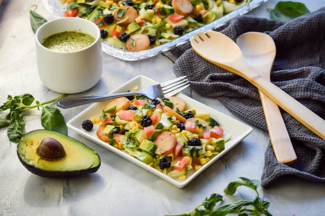 Zucchini Ribbons & Caramelized Hearts of Palm Salad with Lemon Pesto Vinaigrette..jpg